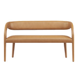 Iris Vegan Leather Accent Bench in Tan