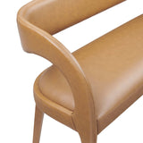 Iris Vegan Leather Accent Bench in Tan