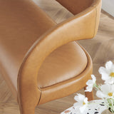 Iris Vegan Leather Accent Bench in Tan
