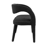 Iris Boucle Fabric Accent Bench in Black