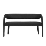 Iris Boucle Fabric Accent Bench in Black