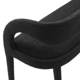 Iris Boucle Fabric Accent Bench in Black