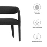 Iris Boucle Fabric Accent Bench in Black