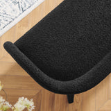 Iris Boucle Fabric Accent Bench in Black