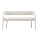 Iris Boucle Fabric Accent Bench in Ivory