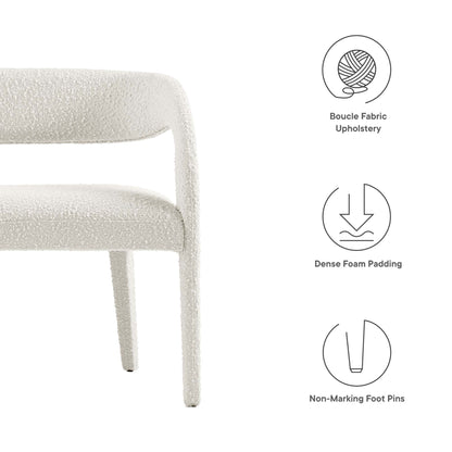 Pinnacle Boucle Fabric Accent Bench by Furniture For America