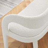 Iris Boucle Fabric Accent Bench in Ivory