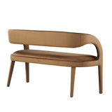 Iris Performance Velvet Accent Bench in Brown