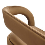 Iris Performance Velvet Accent Bench in Brown