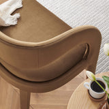 Iris Performance Velvet Accent Bench in Brown