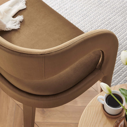 Pinnacle Performance Velvet Accent Bench in Brown