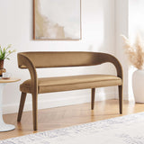 Iris Performance Velvet Accent Bench in Brown