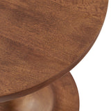 Besalu Round Wood Side Table in Walnut