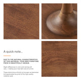 Besalu Round Wood Side Table in Walnut