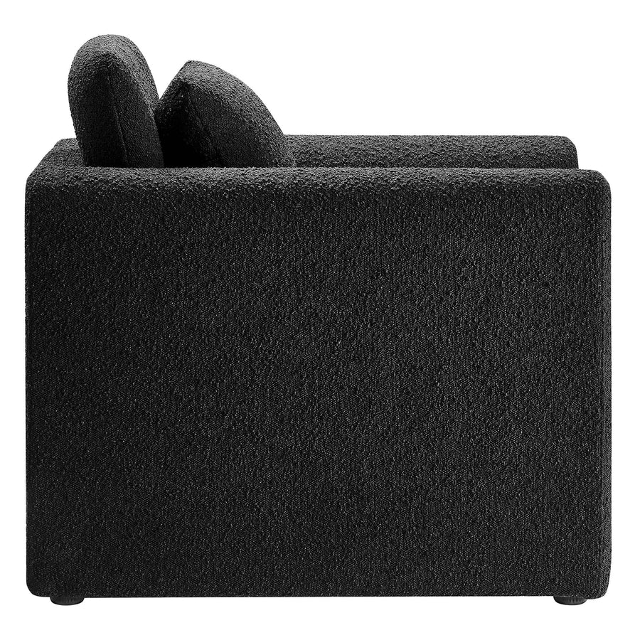 Bloom Boucle Upholstered Armchair in Black