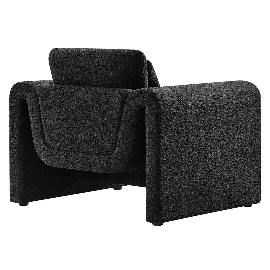 Bloom Boucle Upholstered Armchair in Black