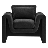 Bloom Boucle Upholstered Armchair in Black