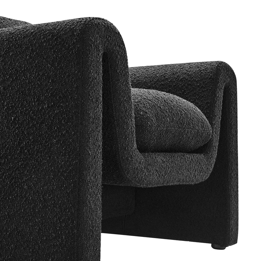 Bloom Boucle Upholstered Armchair in Black