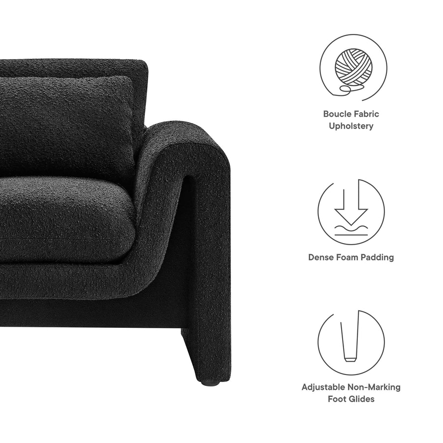 Bloom Boucle Upholstered Armchair in Black