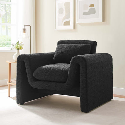 Waverly Boucle Upholstered Armchair by Furniture For America