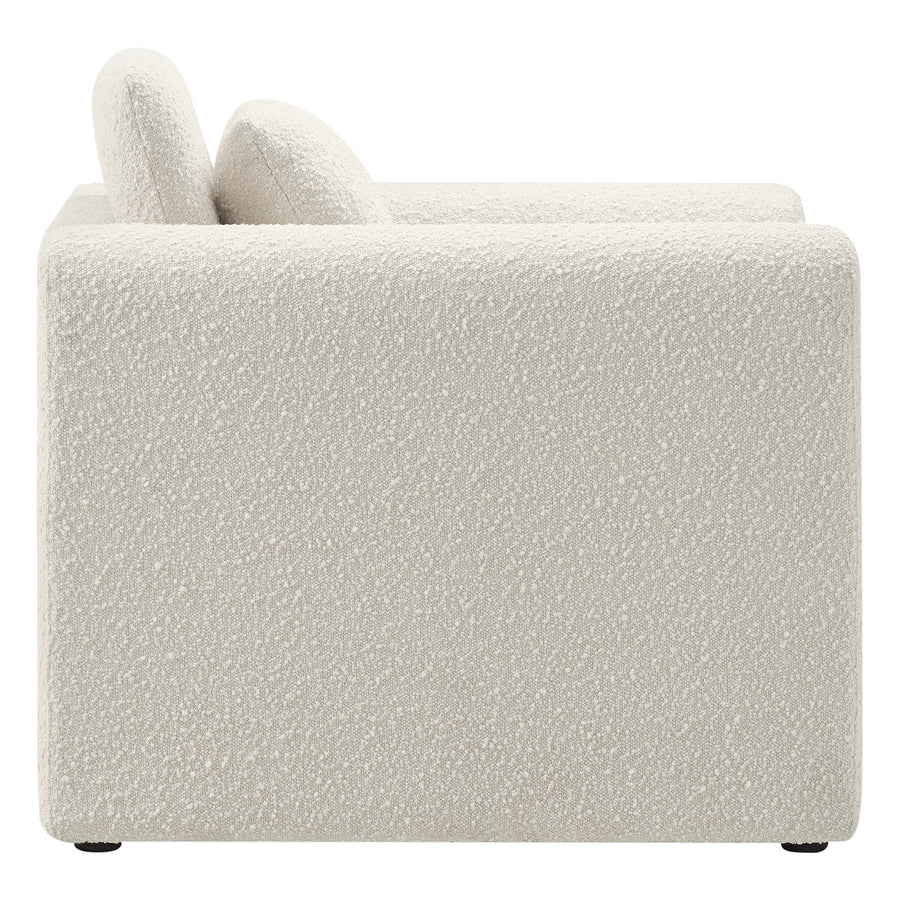 Bloom Boucle Upholstered Armchair in Ivory