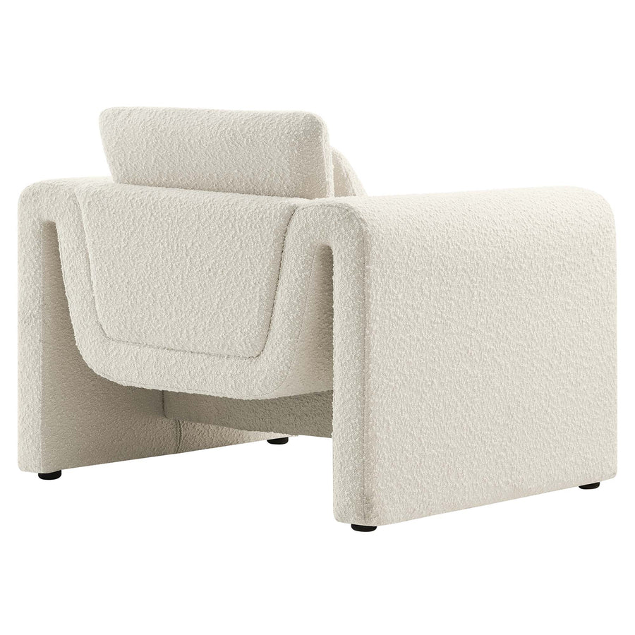 Bloom Boucle Upholstered Armchair in Ivory