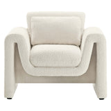 Bloom Boucle Upholstered Armchair in Ivory