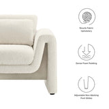 Bloom Boucle Upholstered Armchair in Ivory
