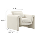 Bloom Boucle Upholstered Armchair in Ivory
