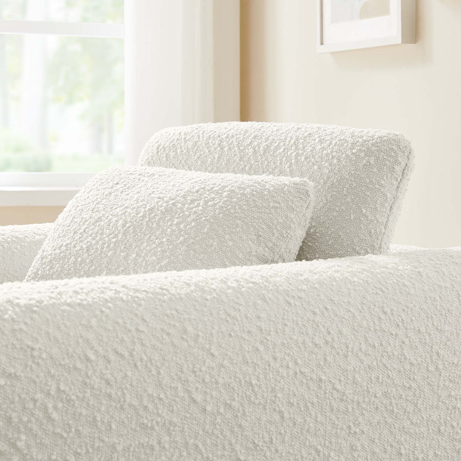 Bloom Boucle Upholstered Armchair in Ivory
