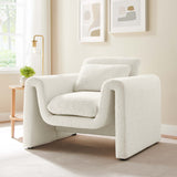Bloom Boucle Upholstered Armchair in Ivory