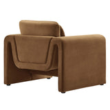 Bloom Performance Velvet Armchair in Brown
