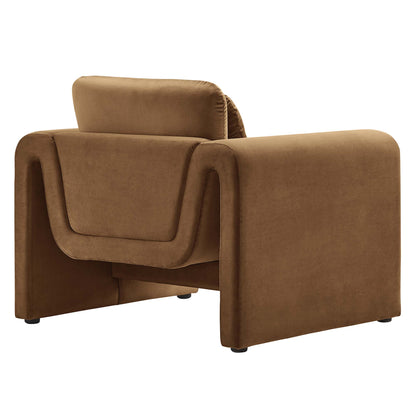 Waverly Performance Velvet Armchair by Furniture For America