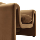 Bloom Performance Velvet Armchair in Brown