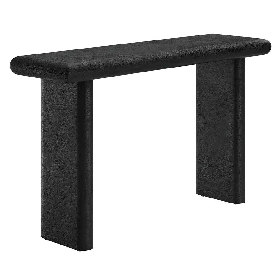 Ila Concrete Textured Console Table in Black