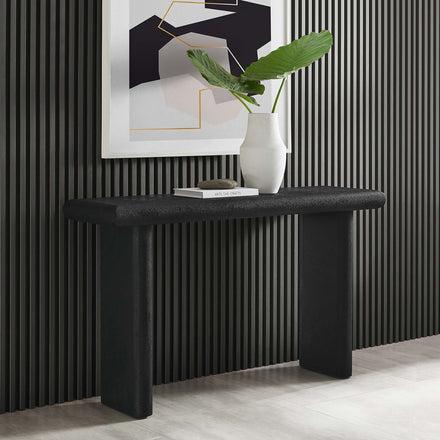 Relic Concrete Textured Console Table in Black