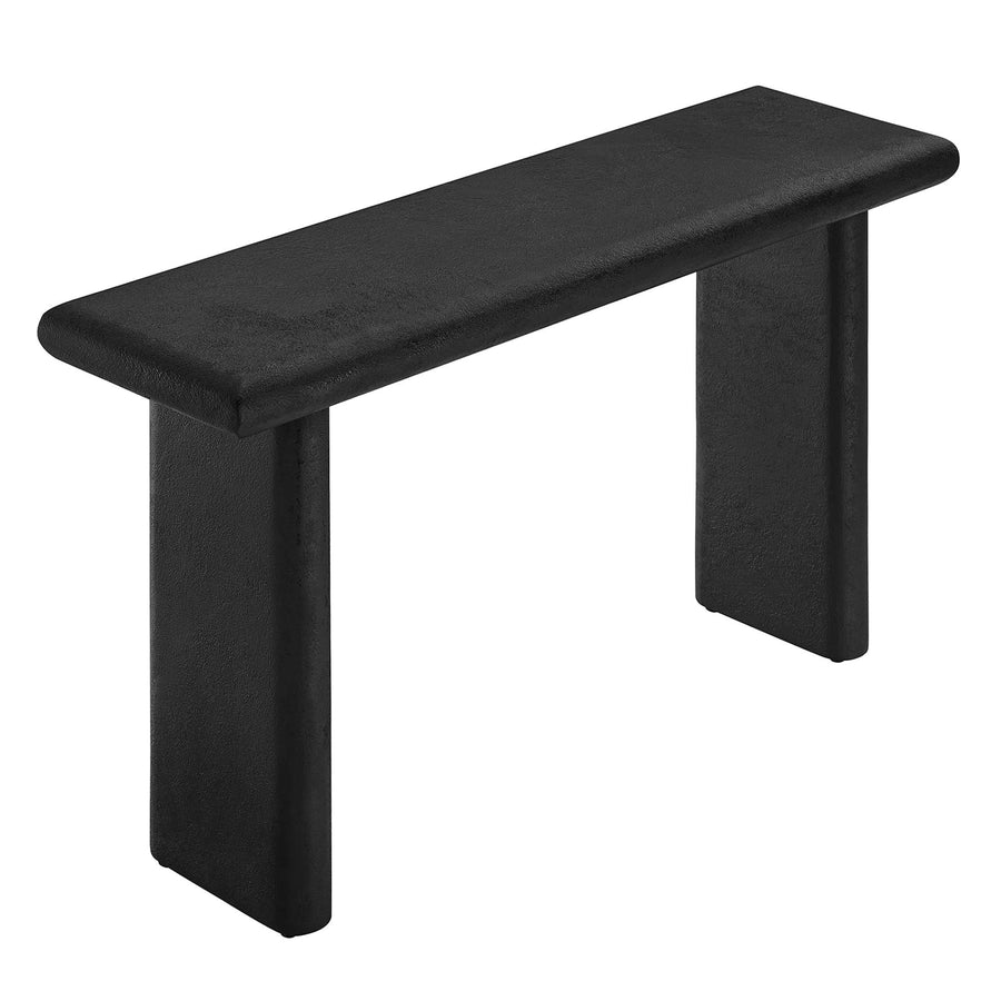 Ila Concrete Textured Console Table in Black