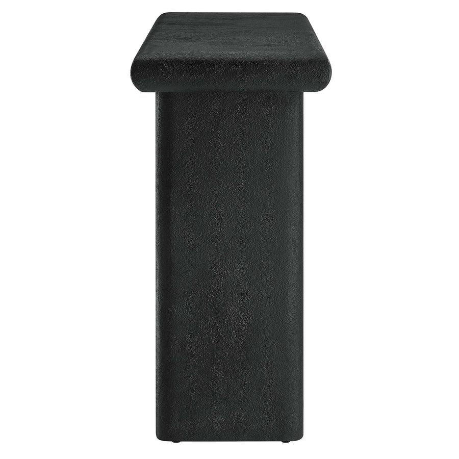 Ila Concrete Textured Console Table in Black