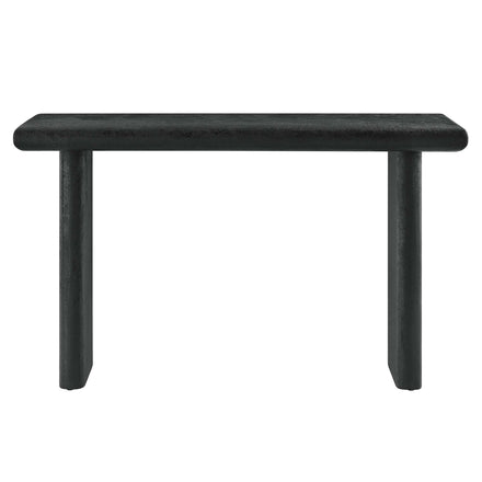 Relic Concrete Textured Console Table in Black