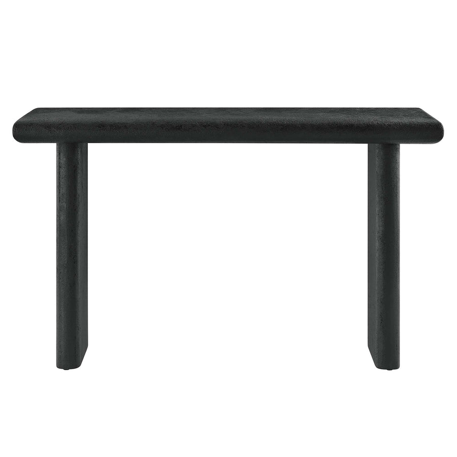 Ila Concrete Textured Console Table in Black