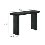 Ila Concrete Textured Console Table in Black