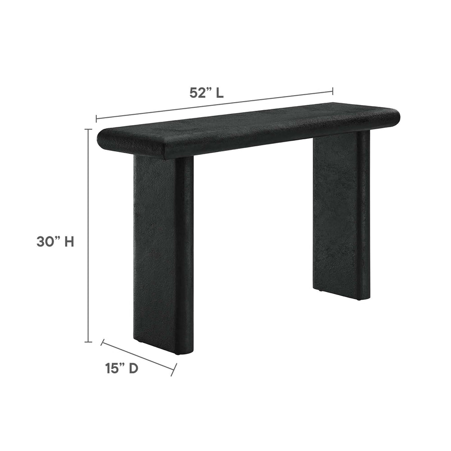 Ila Concrete Textured Console Table in Black