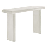 Ila Concrete Textured Console Table in White