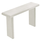 Ila Concrete Textured Console Table in White