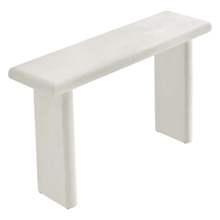 Relic Concrete Textured Console Table in White
