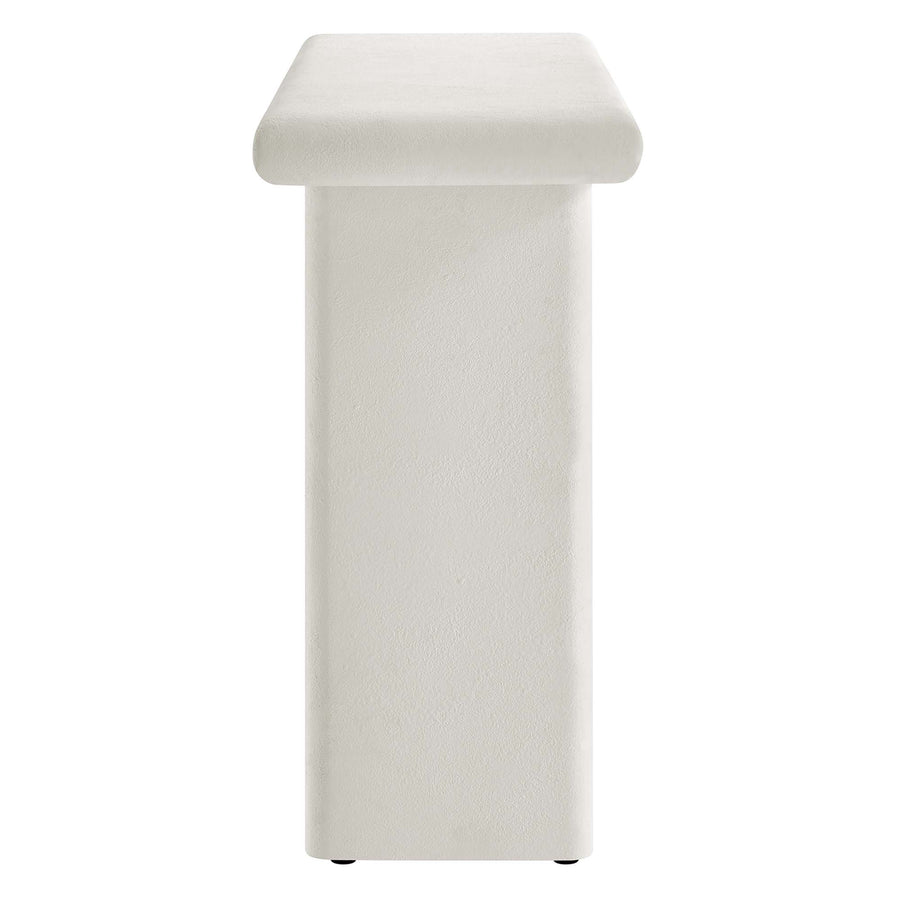 Ila Concrete Textured Console Table in White