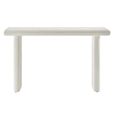 Ila Concrete Textured Console Table in White