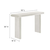 Ila Concrete Textured Console Table in White