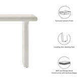 Ila Concrete Textured Console Table in White