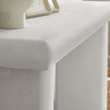 Ila Concrete Textured Console Table in White